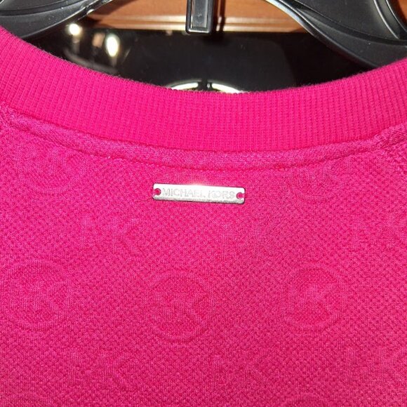 Michael Kors Raglan Sleeve Sweatshirt Logo Short Dress Dragonfruit NWT Sz XL - Picture 8 of 11